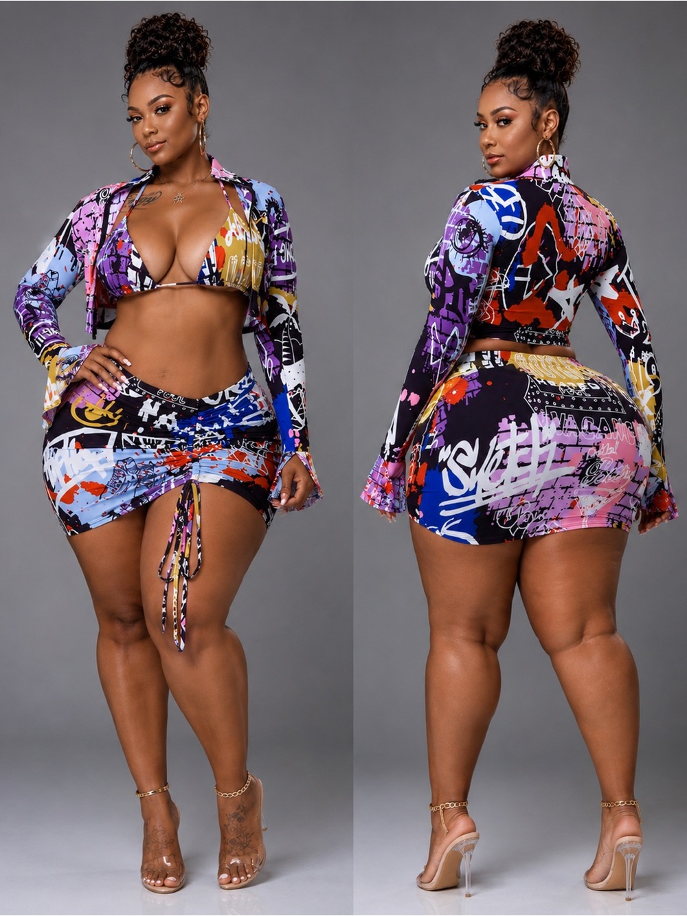 Multicolored Skirt Set